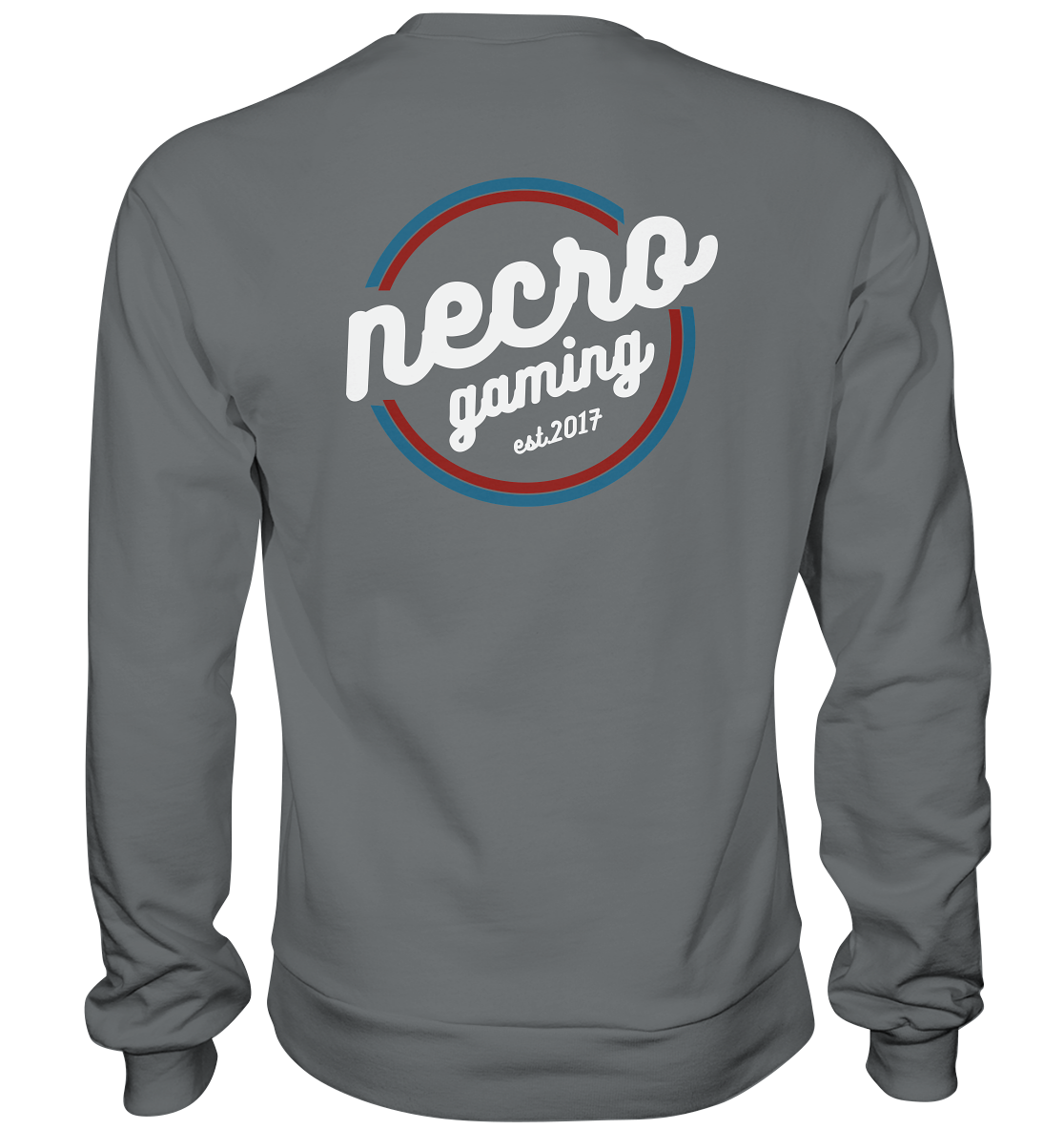 NECRO GAMING - RETRO WHITE - inkl. Backprint - Basic Sweatshirt