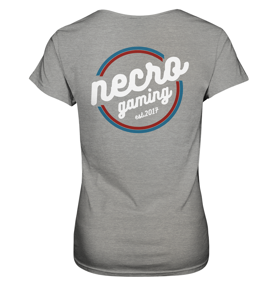 NECRO GAMING - RETRO WHITE - inkl. Backprint - Ladies Basic Shirt