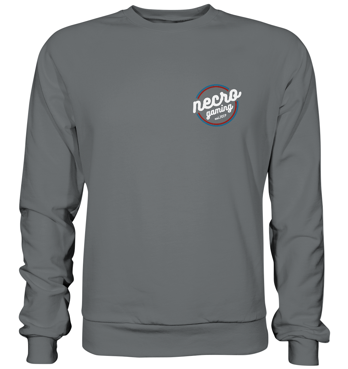 NECRO GAMING - RETRO WHITE - inkl. Backprint - Basic Sweatshirt